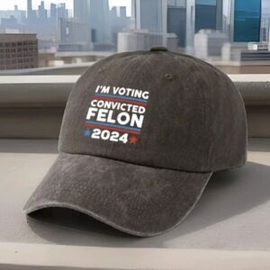 🩸 🩸TRUMP I'm Voting Convicted Felon Adjustable Trump Baseball Cap Hat NWT